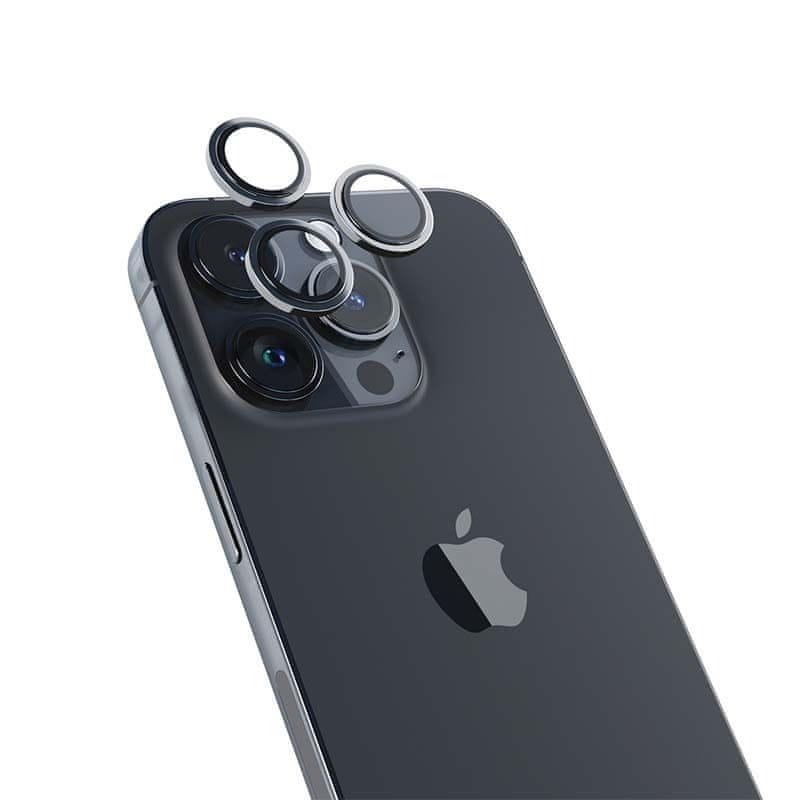 EPICO Hliníkové ochranné sklo na šošovky fotoaparátu pre iPhone 14 Pro / 14 Pro Max (6,1") 69312151300012 - vesmírne čierná